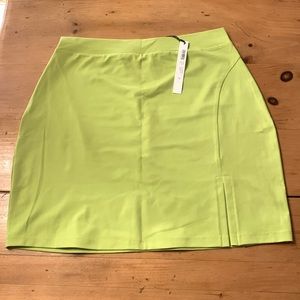 NWT- Susana Monaco Mini Skirt w/ slit- Size XL- Chartreuse